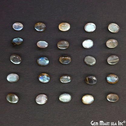 Labradorite Wholesale Gemstones, 100% Natural Semi-Precious Gems, Blue Flash Faceted Loose Gems, 8x10mm, Oval, 5PC Lot