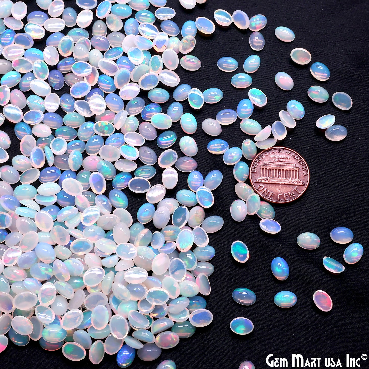 Ethiopian Opal Wholesale Gemstones, 100% Natural Precious Gems, Rainbow Cabochons Loose Gems, 7x5mm, Oval, 5PC