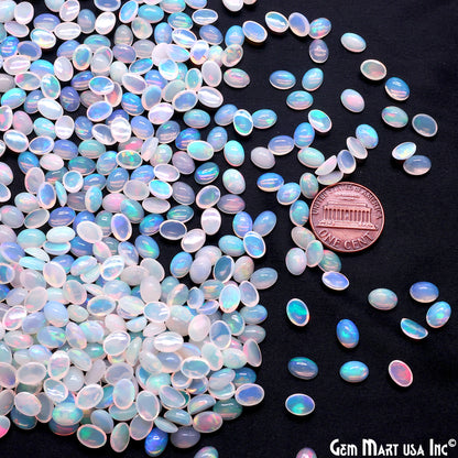 Ethiopian Opal Wholesale Gemstones, 100% Natural Precious Gems, Rainbow Cabochons Loose Gems, 7x5mm, Oval, 5PC