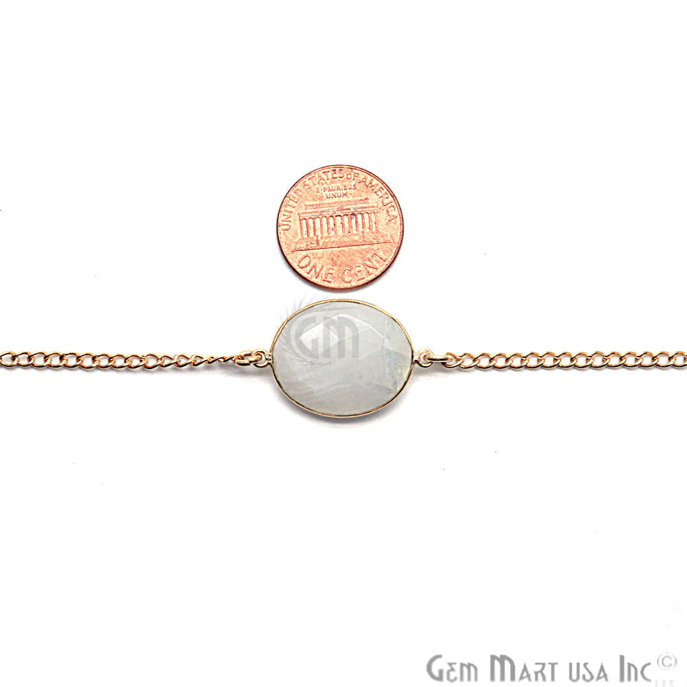 Rainbow 15mm Gold Plated Bezel Link Connector Chain - GemMartUSA (764197666863)