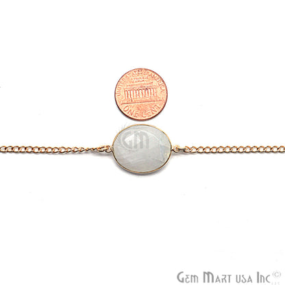 Rainbow 15mm Gold Plated Bezel Link Connector Chain - GemMartUSA (764197666863)