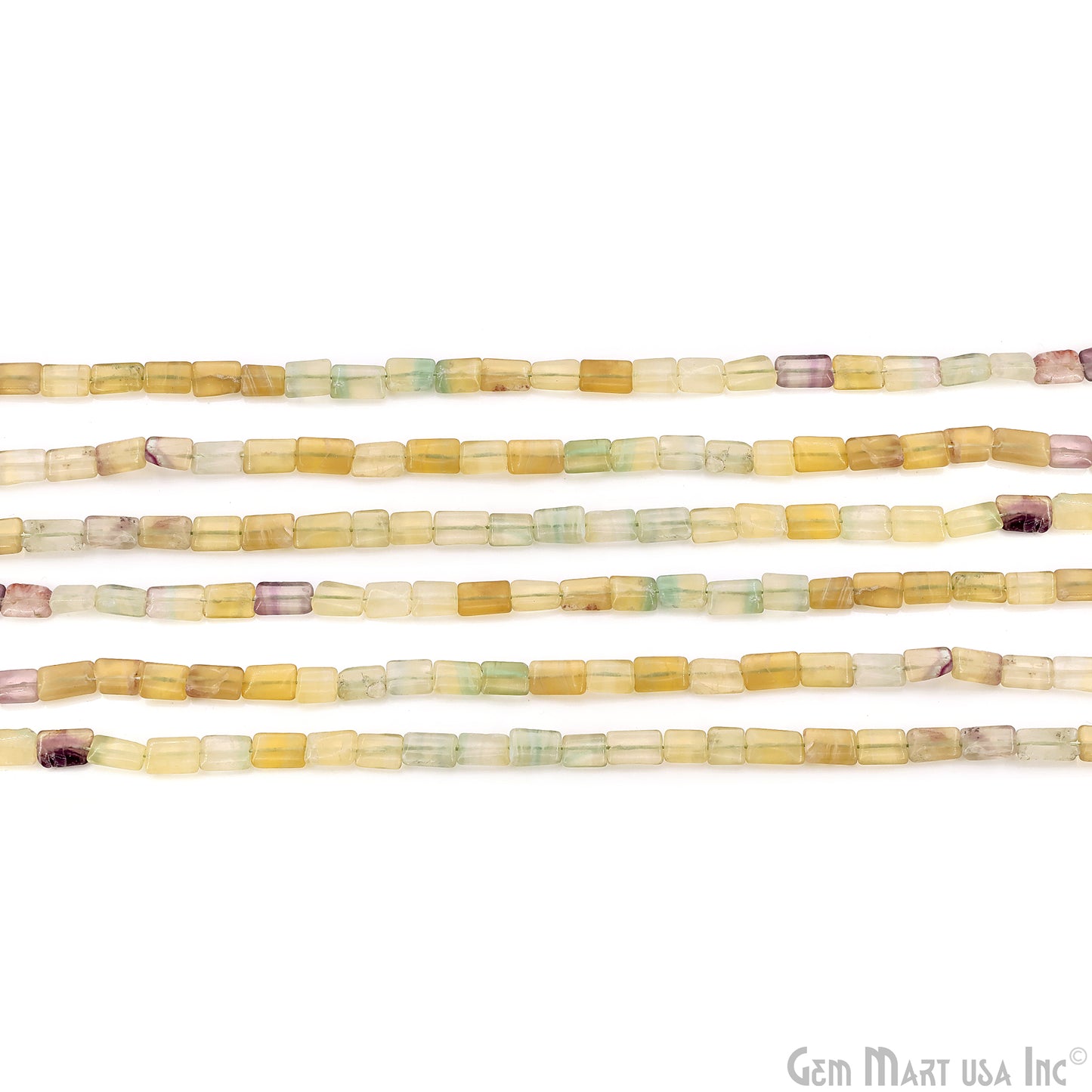 Fluorite Smooth Square Drilled Beads 7-10X6-7mm Waist Beads, Rondelle Bead Strand 13 Inch