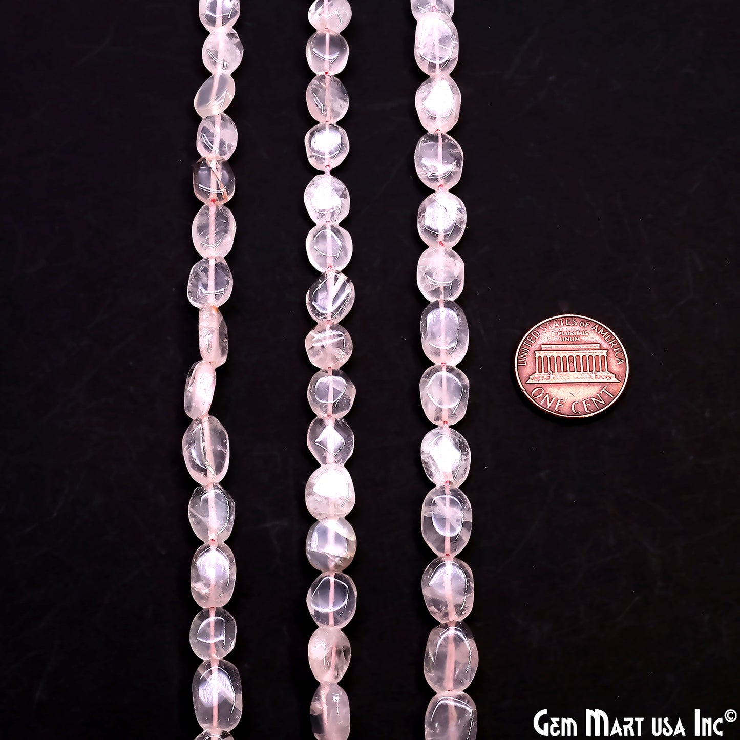Rose Quartz Tumble Beads Free Form Drilled Beads 9-13X6-7mm Waist Beads, Rondelle Bead Strand 13 Inch