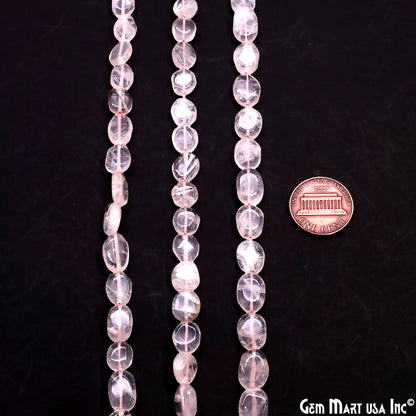 Rose Quartz Tumble Beads Free Form Drilled Beads 9-13X6-7mm Waist Beads, Rondelle Bead Strand 13 Inch
