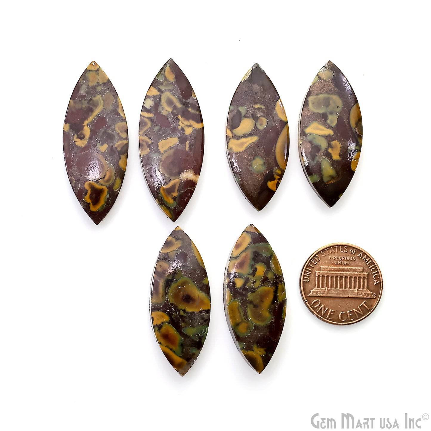 Fruit Jasper Marquise Shape 33x14mm Loose Gemstone For Earring Pair