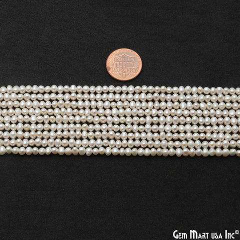Freshwater Pearl Rough Beads, 15 Inch Gemstone Strands, Drilled Strung Briolette Beads, Free Form, 5x3mm