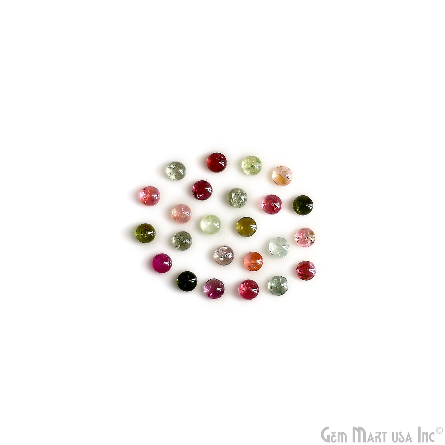 Multi Tourmaline Round Cabochon, 4mm, 5 Carats, 100% Natural Cabochon Loose Gems, Wholesale Gemstones