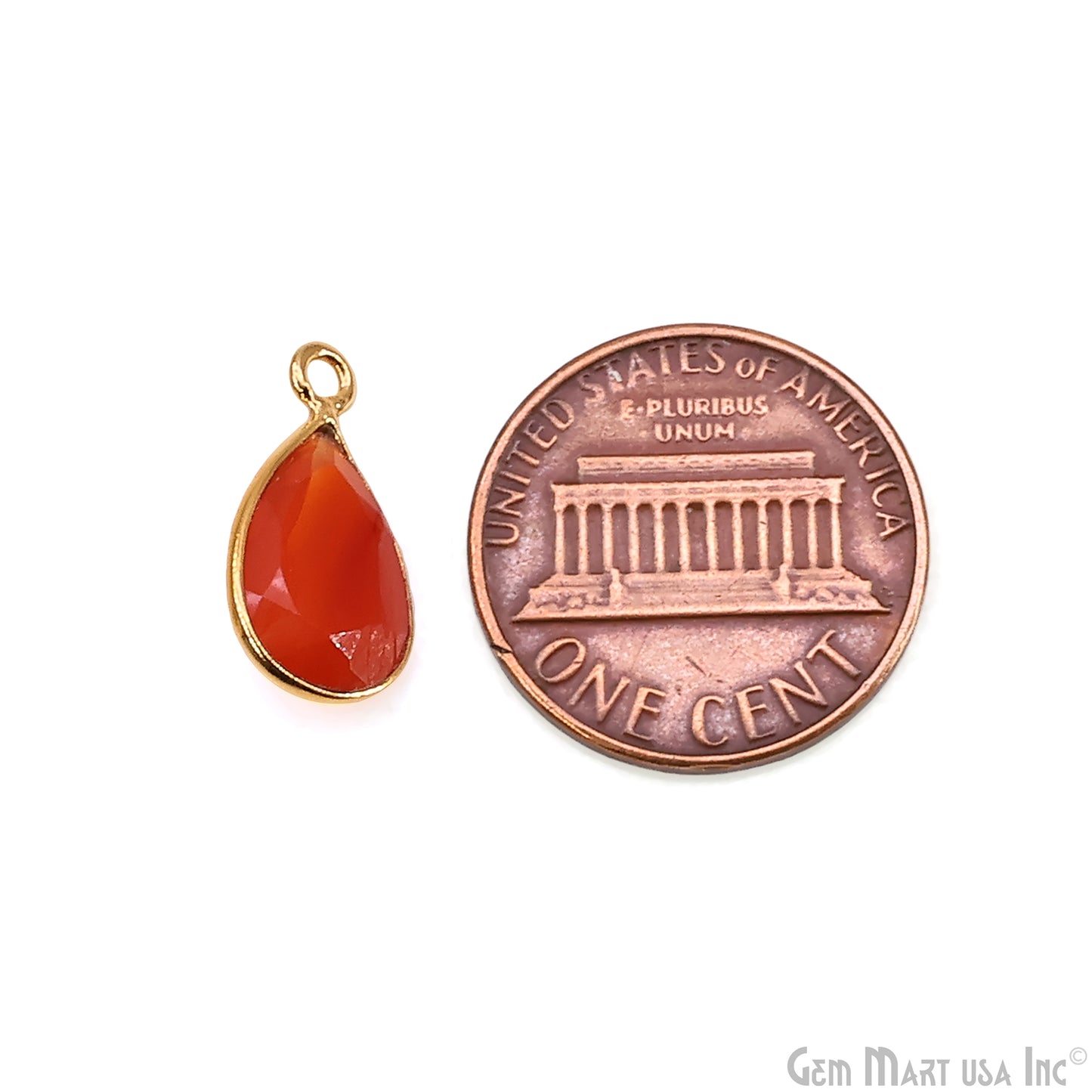 Pears 8x12mm Brilliant Cut Gold Plated Bezel Single Bail Gemstone Connector