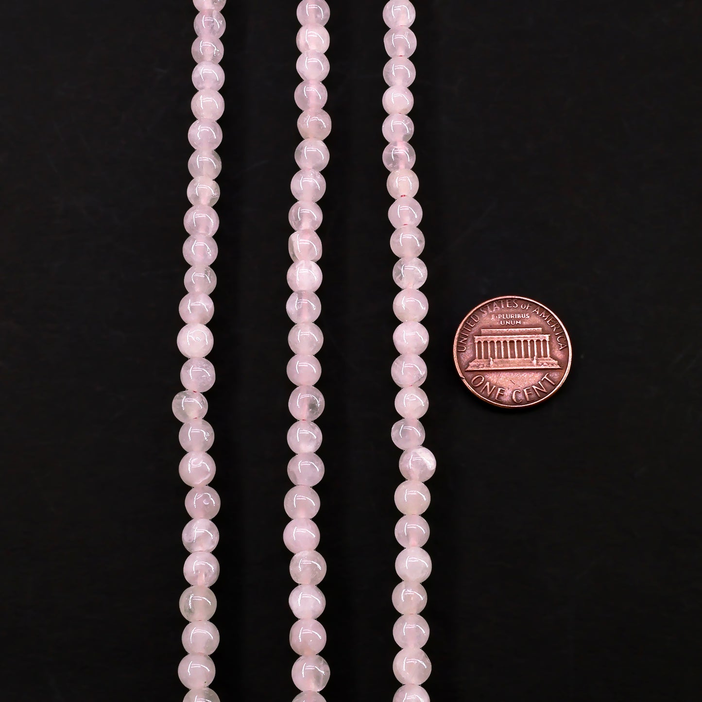 Rose Quartz Smooth Round Drilled Beads 3-5mm Waist Beads, Rondelle Bead Strand 13 Inch