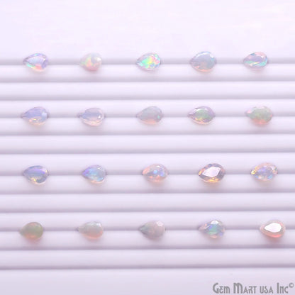 Ethiopian Opal Wholesale Gemstones, 100% Natural Precious Gems, Rainbow Cabochons Loose Gems, 6x9mm, Pears, 4PC