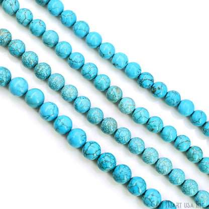 Turquoise Smooth Round Drilled Beads 11-12mm Waist Beads, Rondelle Bead Strand 16 Inch
