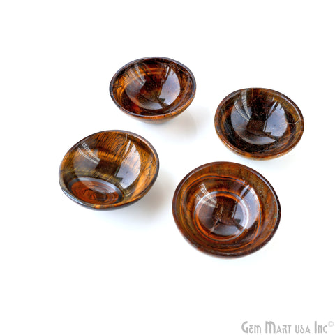 Natural Tiger Eye Mini Carved Gemstone Bowl Cup 2 inch