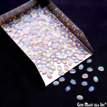 Ethiopian Opal Wholesale Gemstones, 100% Natural Precious Gems, Rainbow Cabochons Loose Gems, 6x4mm, Oval, 5PC