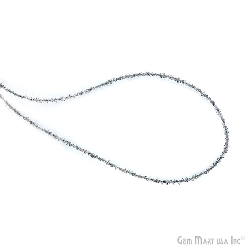 Gray Herkimer Diamond Crystal 2-3mm Free Form Uncut Beads 16" Strand