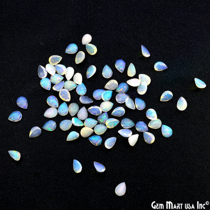 Ethiopian Opal Wholesale Gemstones, 100% Natural Precious Gems, Rainbow Cabochons Loose Gems, 6x8mm, Pears, 4PC