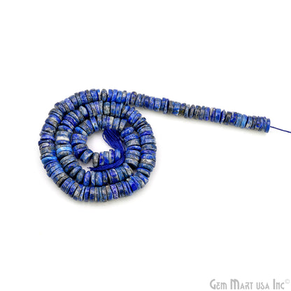 Lapis Smooth Round Drilled Beads 3-6mm Waist Beads, Rondelle Bead Strand 14 Inch