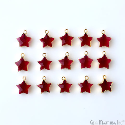 Star Shape Single Bail 16x14mm Gold Electroplated Gemstone Connector