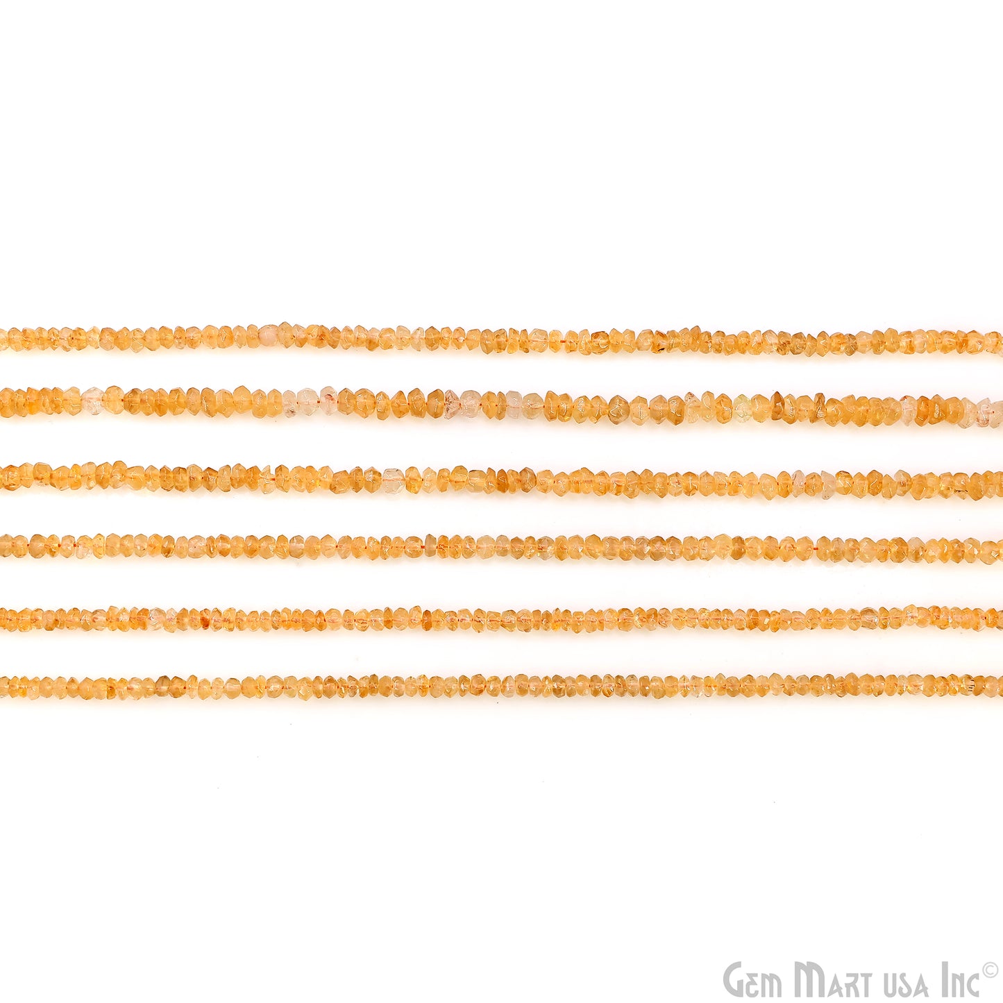 Citrine Faceted Round Drilled Beads 2-4mm Waist Beads, Rondelle Bead Strand 13 Inch