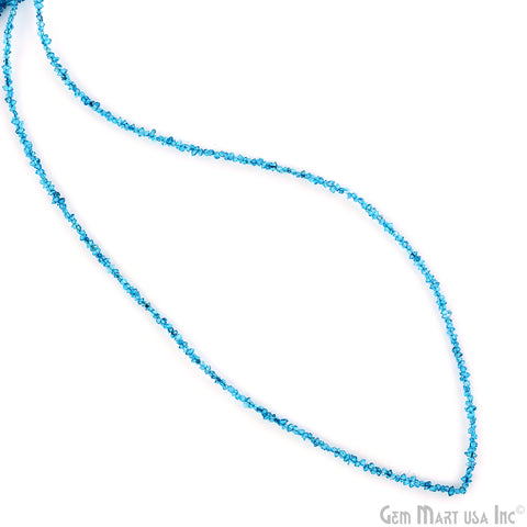 Blue Herkimer Diamond Crystal 2-3mm Free Form Uncut Beads 16" Strand