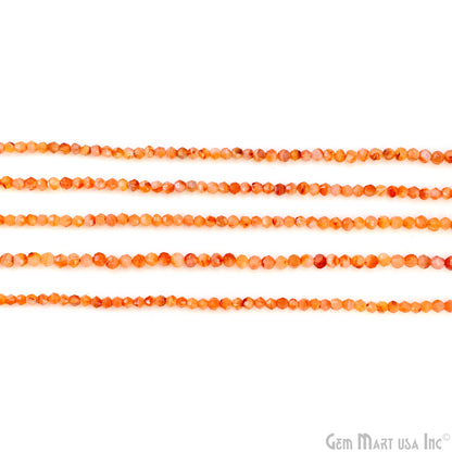 Carnelian Faceted Round Drilled Beads 4-6mm Waist Beads, Rondelle Bead Strand 13 Inch