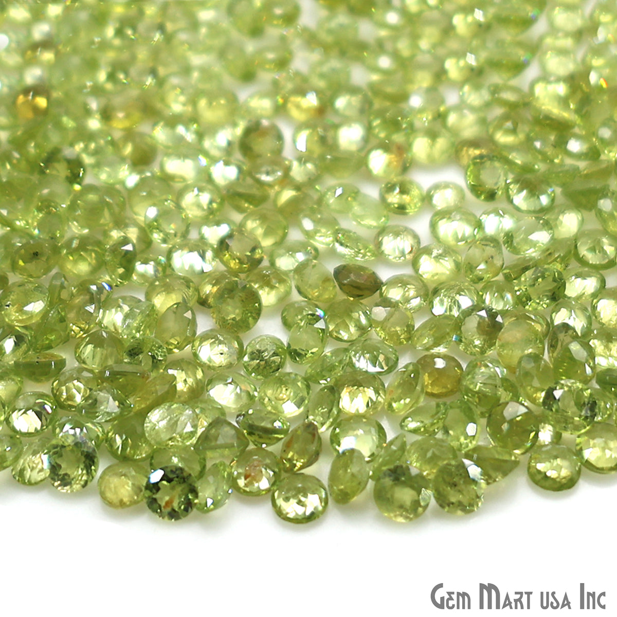 Peridot Wholesale Gemstones, 100% Natural Semi-Precious Gems, Green Faceted Loose Gems, 4-8mm, Mixed, 50 Carats
