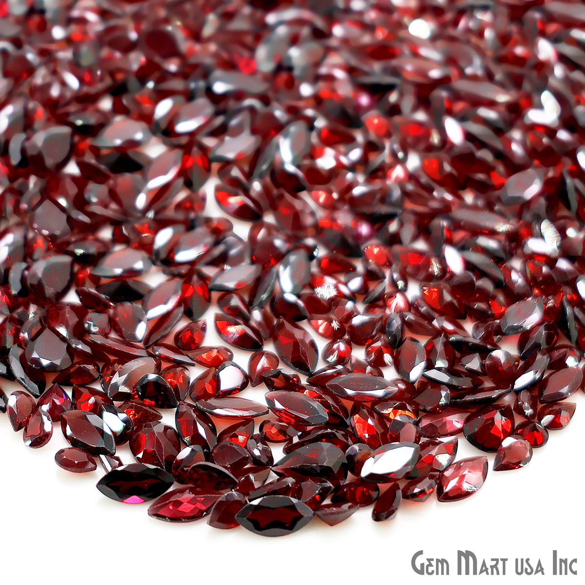 Garnet Wholesale Gemstones, 100% Natural Semi-Precious Gems, Red Faceted Loose Gems, 4-8mm, Mixed, 50 Carats