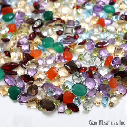 Mix Wholesale Gemstones, 100% Natural Semi-Precious Gems, Multi Color Faceted Loose Gems, 4-8mm, Mixed, 50 Carats