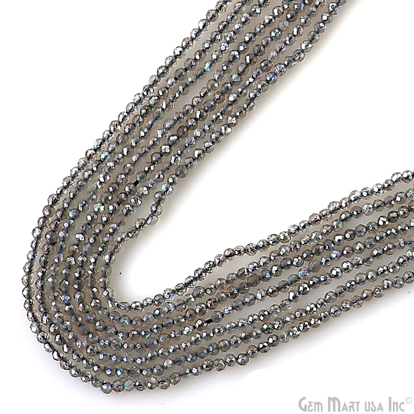 Mistique Labradorite Rondelle Beads, 12.5 Inch Gemstone Strands, Drilled Strung Nugget Beads, Faceted Round, 3-4mm