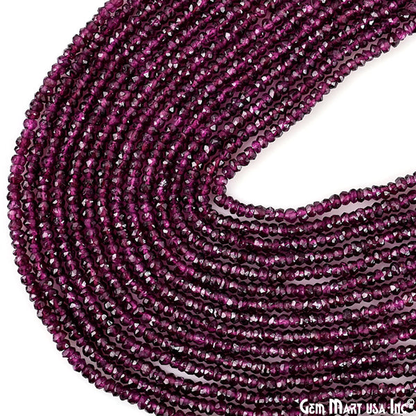 Rhodolite Rondelle Beads, 12.5...