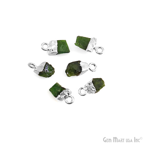Rough Gemstone Necklace Pendant 11X6mm (approx) Raw Free From Silver Electroplated Gemstone