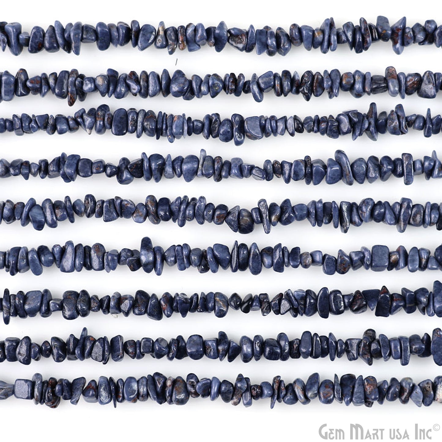 Sapphire Chip Beads, 34 Inch, Natural Chip Strands, Drilled Strung Nugget Beads, 3-7mm, Polished, GemMartUSA (CHSH-70001)