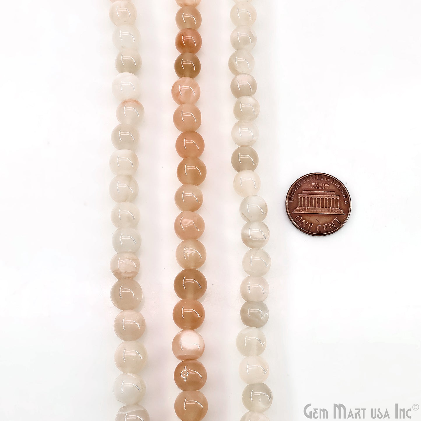 Cream Moonstone Smooth Round Drilled Beads 5-7mm Waist Beads, Rondelle Bead Strand 13 Inch