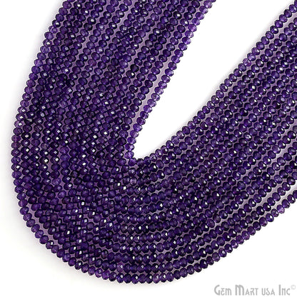 Gemstone Rondelle Bead Strands, Round Faceted, Polished Beads, Handmade Rondelle Beads, 12.5-inch, 3-4mm Round Strands for DIY Jewelry Making