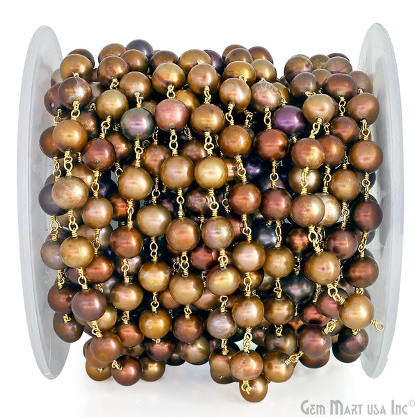 Golden Pearl Cabochon Beads...