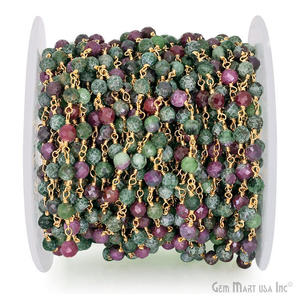Ruby Zoisite 4mm Gold...