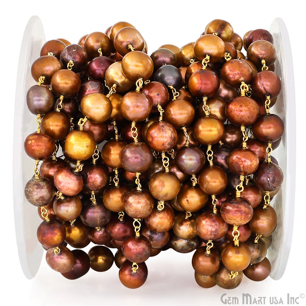 Golden Pearl Cabochon Beads...