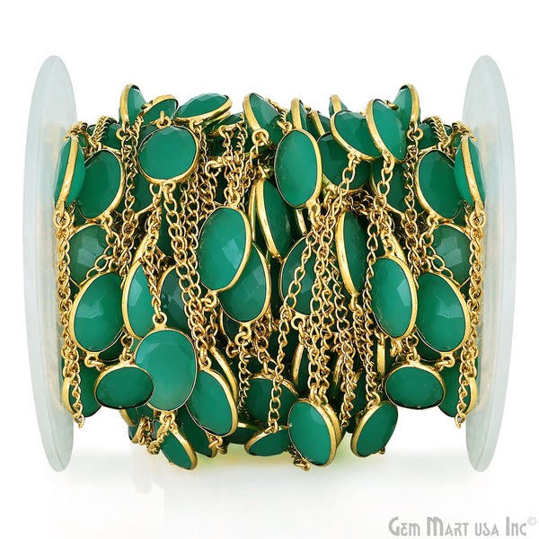 Aqua Chalcedony 10-15mm Gold...