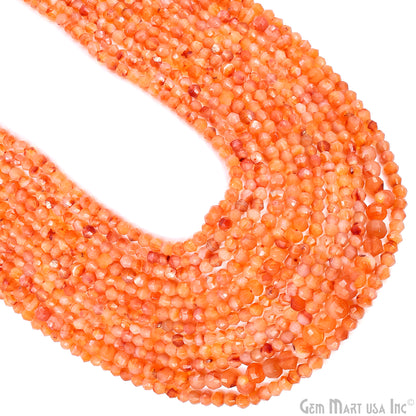 Shaded Carnelian Faceted Round Drilled Beads 5-7mm Waist Beads, Rondelle Bead Strand 13 Inch