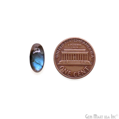 Labradorite Wholesale Gemstones, 100% Natural Semi-Precious Gems, Blue Flash Cabochon Loose Gems, 14x6mm, Oval, 4PC Lot