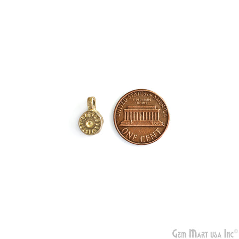 Antique Brass Wheel Round Vintage Charm, Gold tribal boho charms for Earring, Necklace, Bracelet, Talisman & Amulets Making