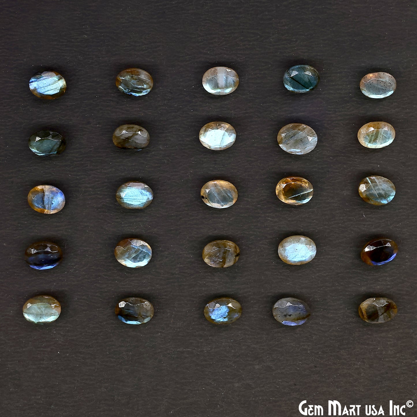 Labradorite Wholesale Gemstones, 100% Natural Semi-Precious Gems, Blue Flash Faceted Loose Gems, 7x9mm, Oval, 4PC Lot