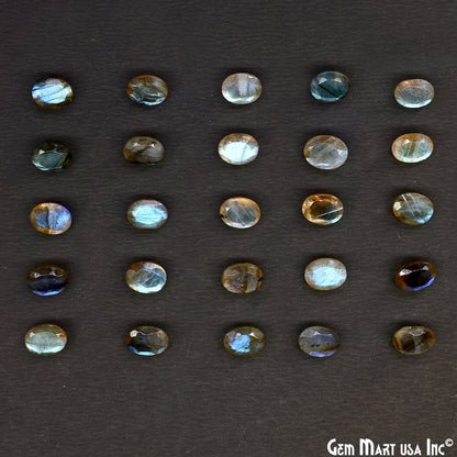 Labradorite Wholesale Gemstones, 100% Natural Semi-Precious Gems, Blue Flash Faceted Loose Gems, 7x9mm, Oval, 4PC Lot