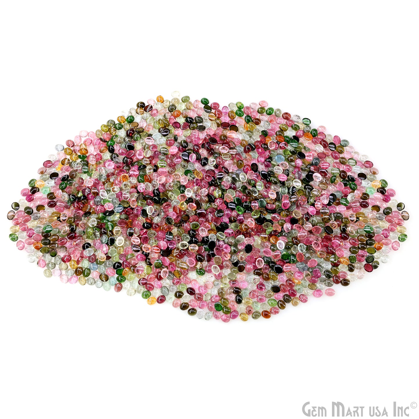 Multi Tourmaline Wholesale Gemstones, 100% Natural Semi-Precious Gems, Multi Color Cabochons Loose Gems, 4x5mm, Oval, 5 Carats