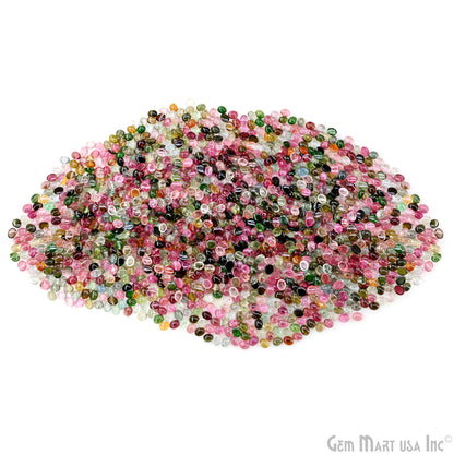 Multi Tourmaline Wholesale Gemstones, 100% Natural Semi-Precious Gems, Multi Color Cabochons Loose Gems, 4x5mm, Oval, 5 Carats