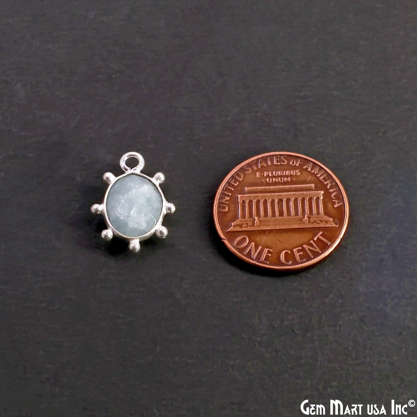 Oval 15x11mm Design Bezel Silver Plated Single Bail Gemstone Connector