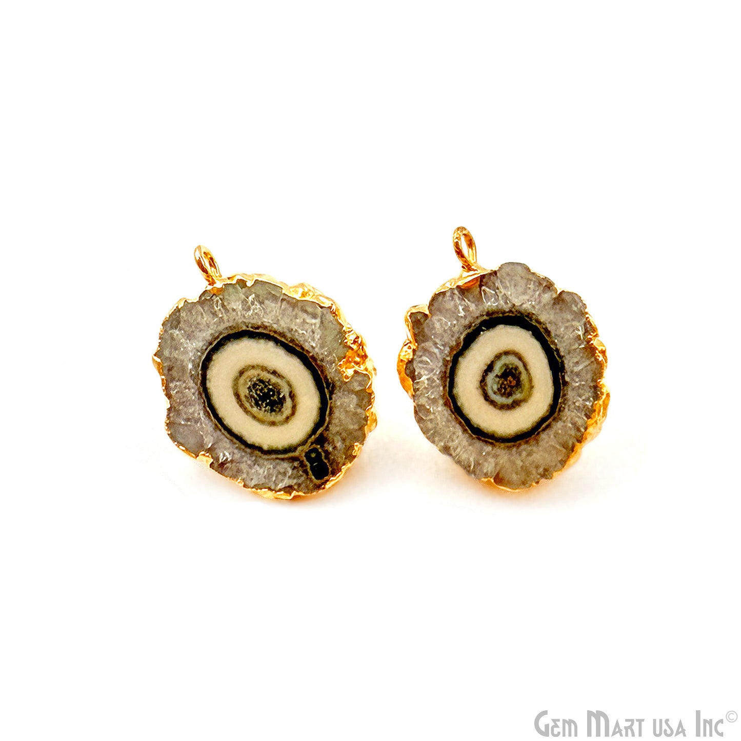 DIY Agate Slice Geode Druzy 13x19mm Gold Electroplated Loop Connector Studs Earrings