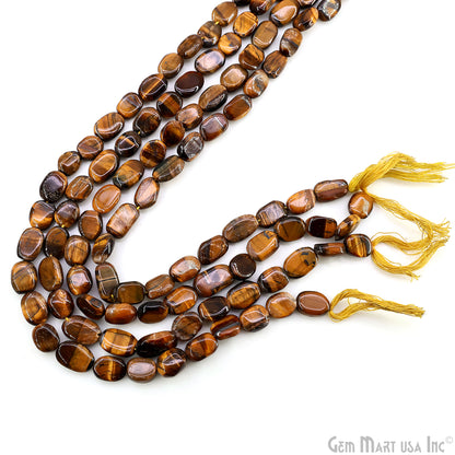 Tiger Eye Tumble Beads Free Form Drilled Beads 9-13X6-7mm Waist Beads, Rondelle Bead Strand 13 Inch