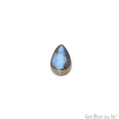 Labradorite Wholesale Gemstones, 100% Natural Semi-Precious Gems, Blue Flash Cabochon Loose Gems, 8x12mm, Pears, 4PC Lot
