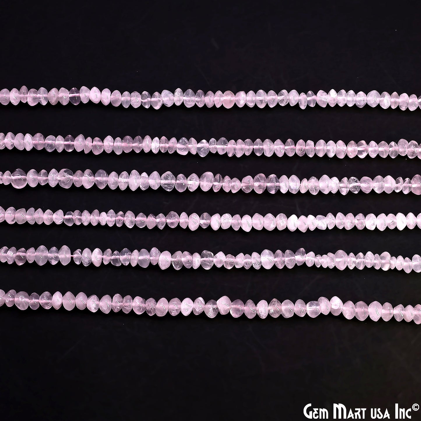 Rose Quartz Smooth Round Drilled Beads 4-6mm Waist Beads, Rondelle Bead Strand 13 Inch