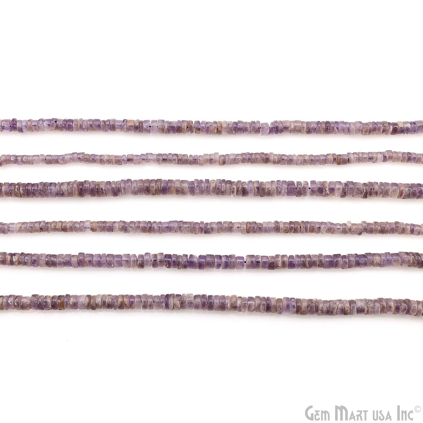 Amethyst Smooth Round Drilled Beads 3-6mm Waist Beads, Rondelle Bead Strand 14 Inch